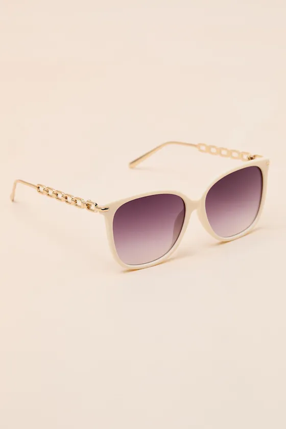 Madita Beige Oversized Square Sunglasses sold by Lulus product image thumbnail 2