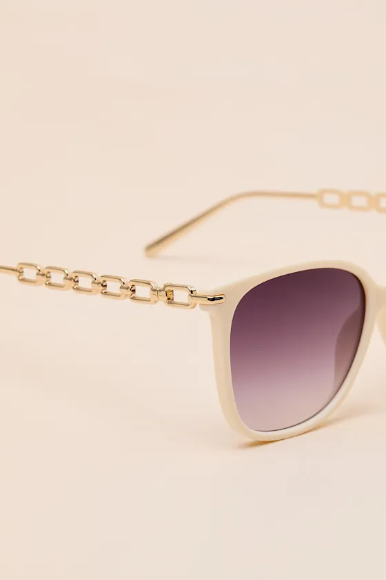 Madita Beige Oversized Square Sunglasses sold by Lulus product image thumbnail 3