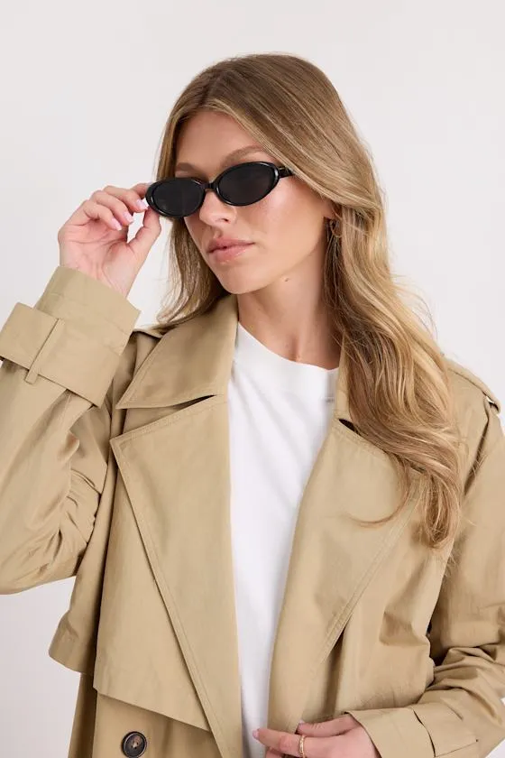 Finn Black Round Sunglasses sold by Lulus product image thumbnail 3