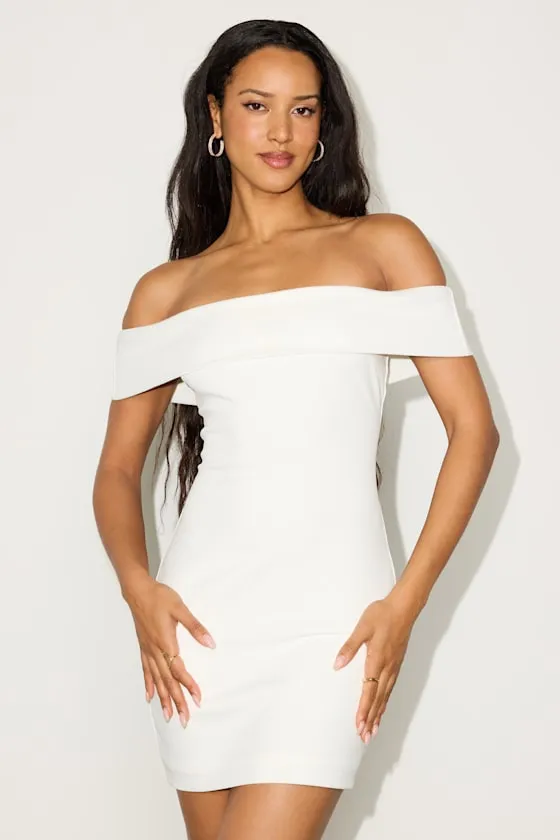 Caelion White Off-the-Shoulder Mini Dress sold by Lulus product image thumbnail 2