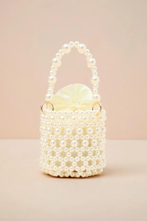 Nicolette White Pearl Crossbody Bucket Bag sold by Lulus product image thumbnail 2
