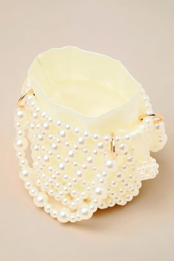 Nicolette White Pearl Crossbody Bucket Bag sold by Lulus product image thumbnail 4