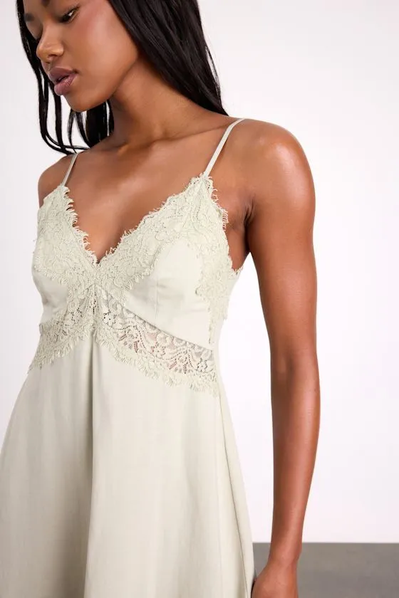 Absolutely Enchanting Sage Lace Lingerie Slip sold by Lulus product image thumbnail 2