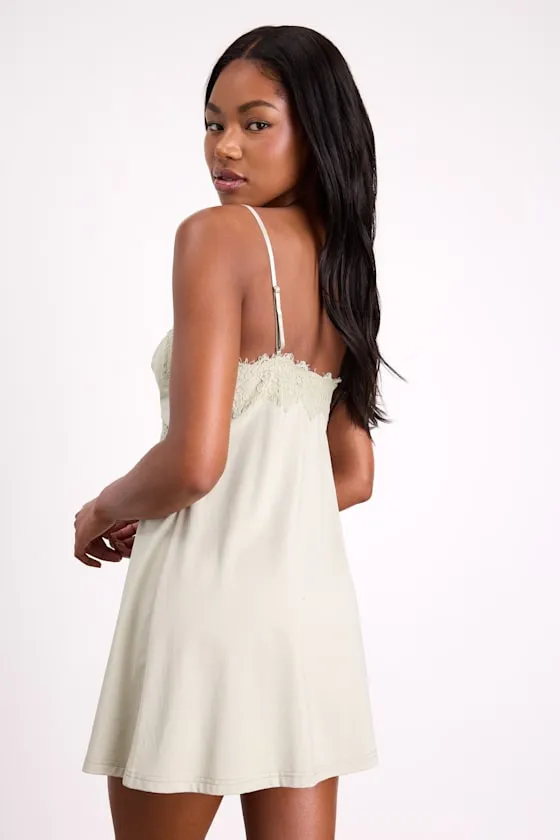 Absolutely Enchanting Sage Lace Lingerie Slip sold by Lulus product image thumbnail 3