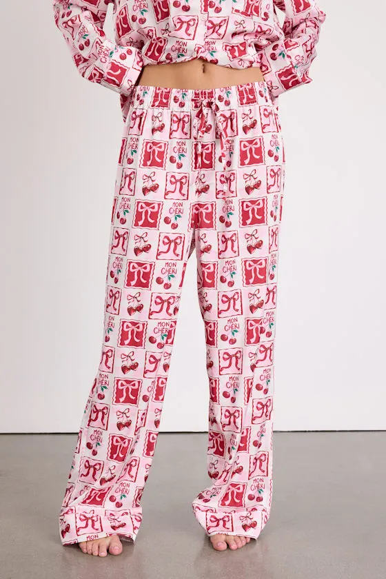 Classic White Mon Cheri Satin Two-Piece Pajama Set sold by Lulus product image thumbnail 3