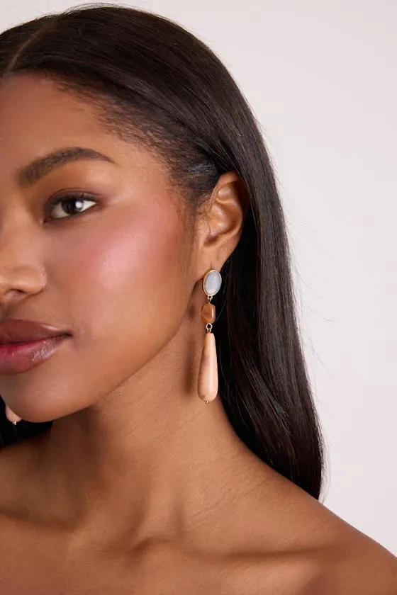 Amandi Pink Multi Marbled Drop Earrings sold by Lulus product image thumbnail 2