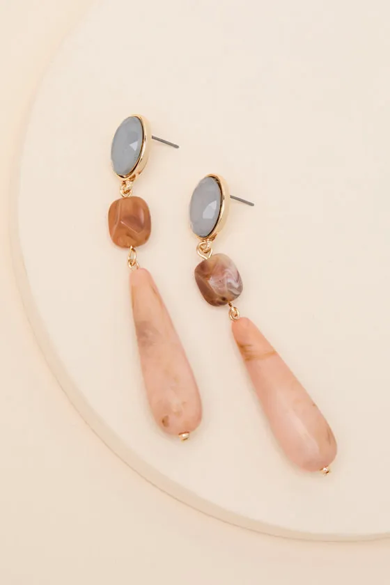 Amandi Pink Multi Marbled Drop Earrings sold by Lulus product image thumbnail 3