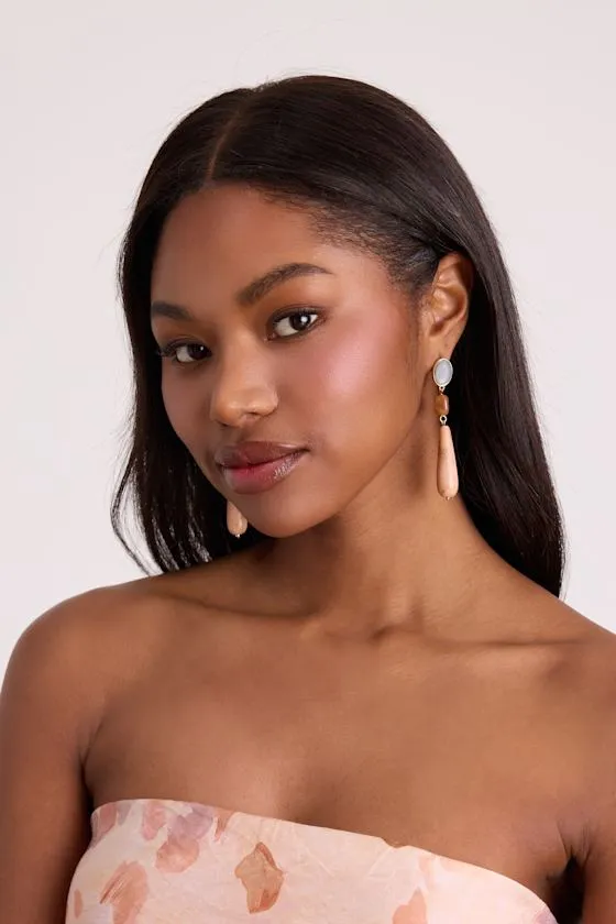 Amandi Pink Multi Marbled Drop Earrings sold by Lulus product image thumbnail 4