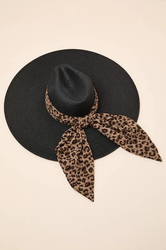 Snappy Black Leopard Straw Sun Hat sold by Lulus product image thumbnail 3