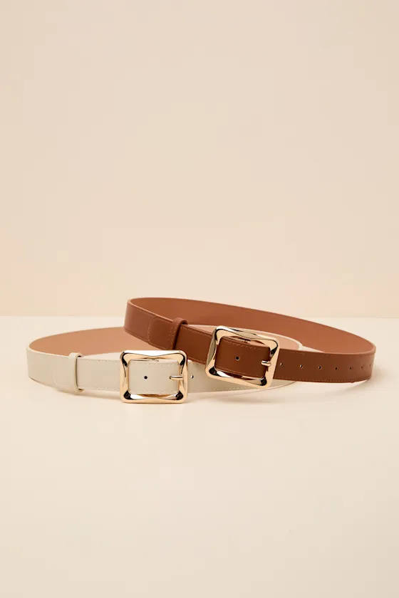 Andrel Brown and Ivory Two-Piece Belt Set sold by Lulus product image thumbnail 3