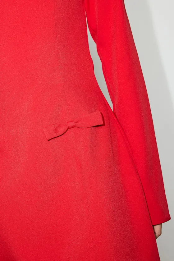 Pemberton Red Boat Neck Long Sleeve Mini Dress sold by Lulus product image thumbnail 2