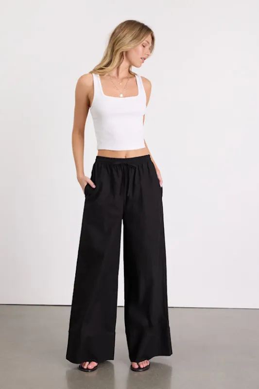 Brisa Black Cuffed Wide-Leg Pants sold by Lulus
