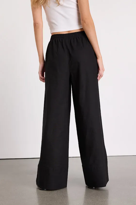 Brisa Black Cuffed Wide-Leg Pants sold by Lulus product image thumbnail 3