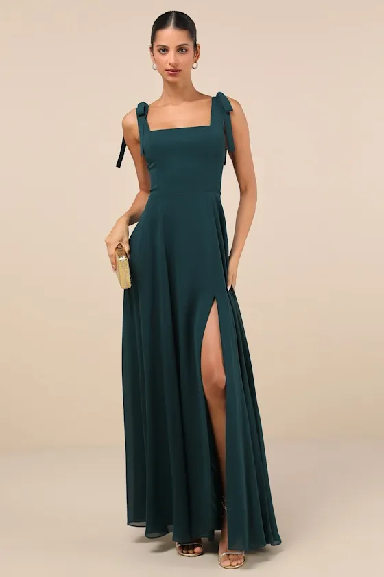 Love Me Forever Emerald Green Square Neck Maxi Dress sold by Lulus product image thumbnail 2