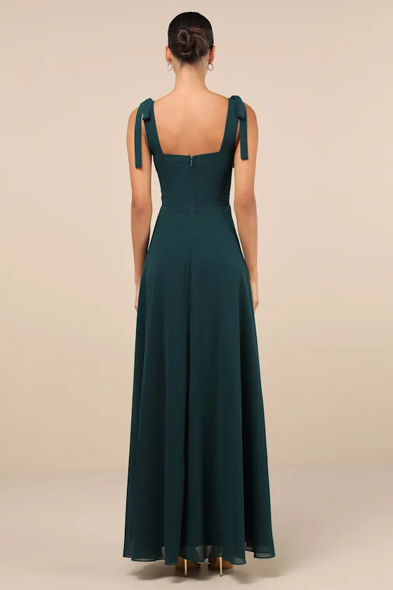 Love Me Forever Emerald Green Square Neck Maxi Dress sold by Lulus product image thumbnail 3