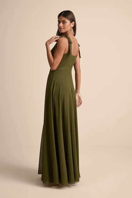 Love Me Forever Olive Green Square Neck Maxi Dress sold by Lulus product image thumbnail 3