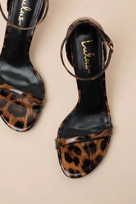 Dottie Leopard Patent Ankle Strap High Heel Sandals sold by Lulus product image thumbnail 4