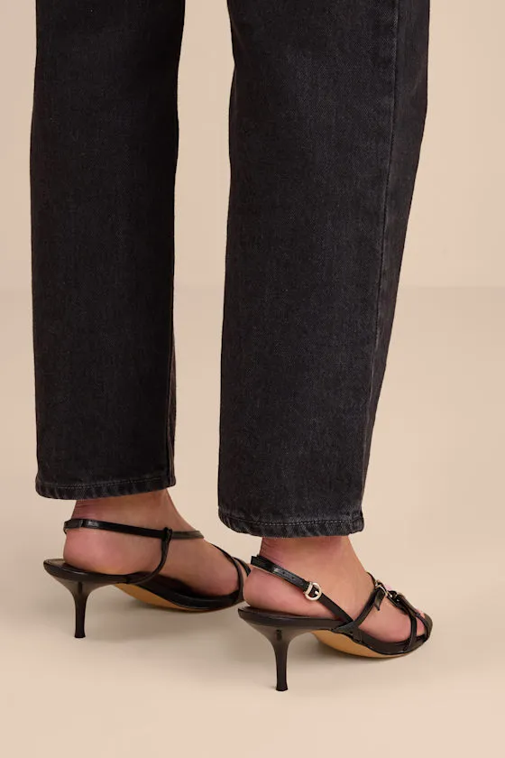 Sara Black Strappy Slingback High Heel Sandals sold by Lulus product image thumbnail 3