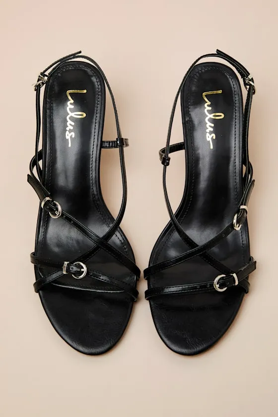 Sara Black Strappy Slingback High Heel Sandals sold by Lulus product image thumbnail 4