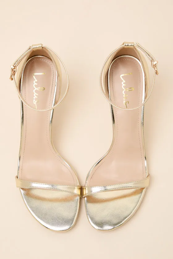 Dottie Gold Ankle Strap High Heel Sandals sold by Lulus product image thumbnail 3