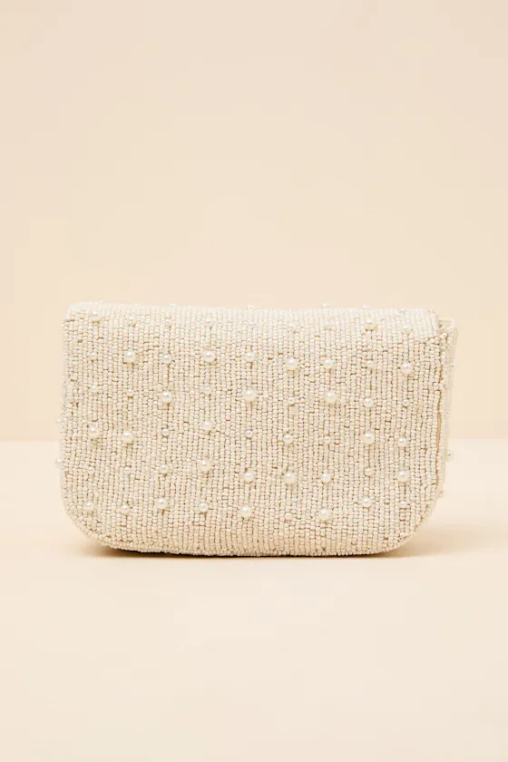 Ardea Ivory Beaded Pearl Crossbody Clutch sold by Lulus product image thumbnail 4