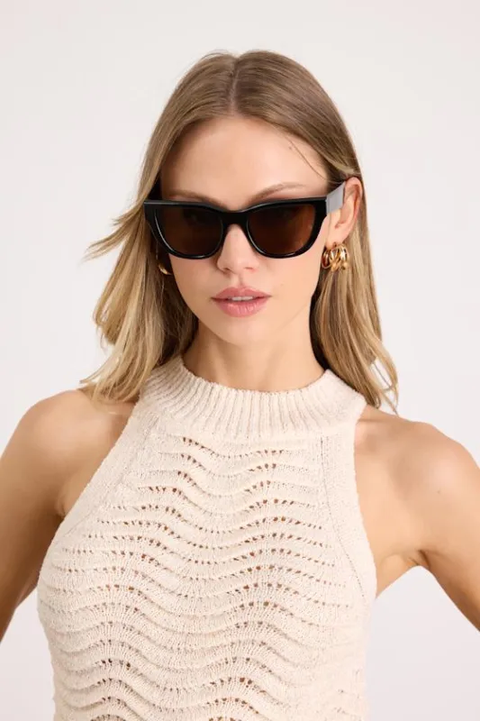 Mystique Black Cat-Eye Sunglasses sold by Lulus