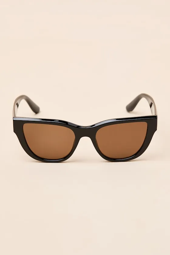 Mystique Black Cat-Eye Sunglasses sold by Lulus product image thumbnail 2