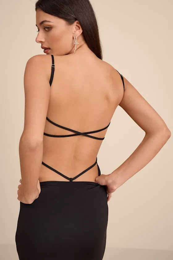 Carys Black Strappy Column Maxi Dress sold by Lulus product image thumbnail 2