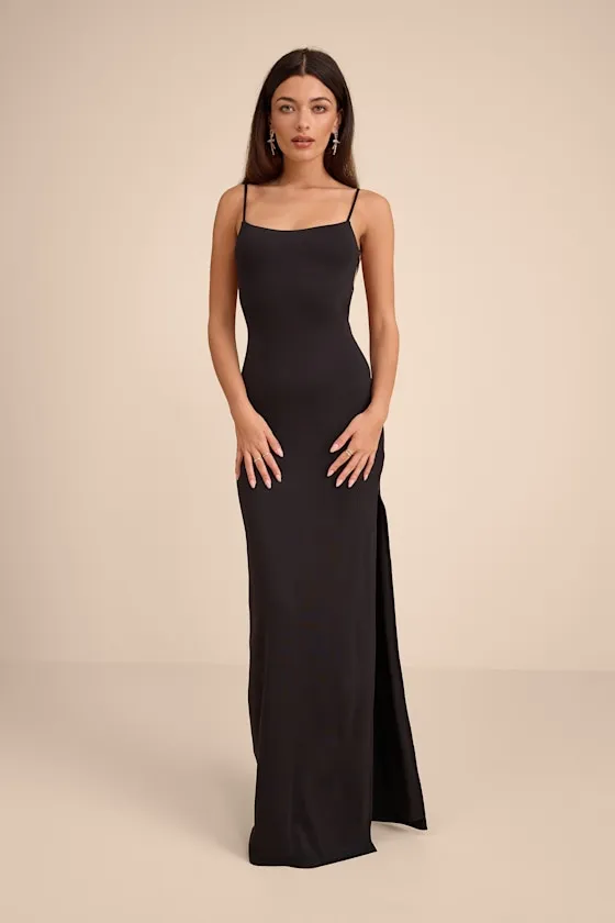 Carys Black Strappy Column Maxi Dress sold by Lulus product image thumbnail 4