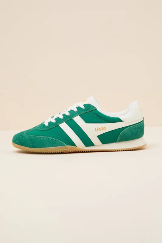 Sprinter Green and Off White Suede Lace-Up Sneakers sold by Lulus
