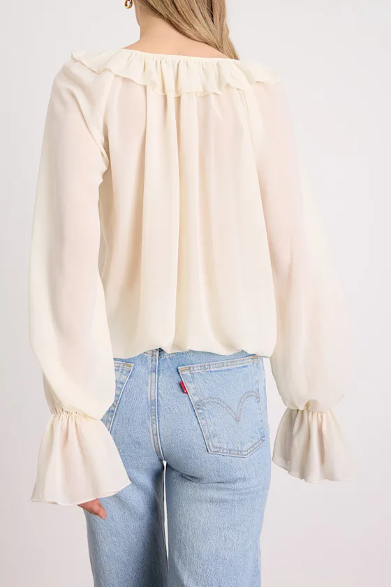 Florencia Ivory Ruffled Long Sleeve Top sold by Lulus product image thumbnail 2