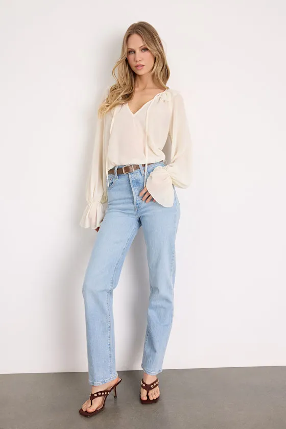 Florencia Ivory Ruffled Long Sleeve Top sold by Lulus product image thumbnail 3