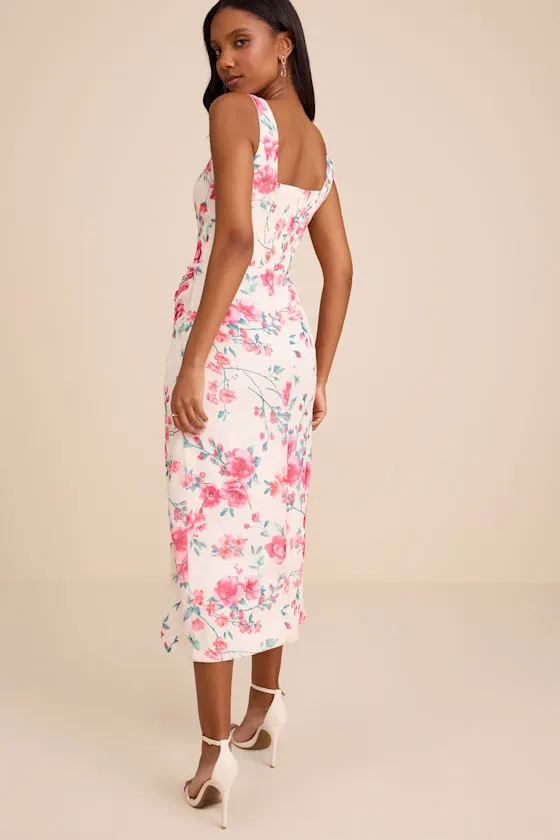 Lesina Ivory Floral Sleeveless Midi Dress sold by Lulus product image thumbnail 3