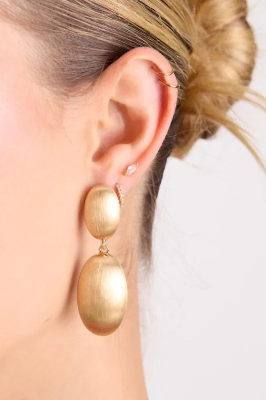 Delle Gold Oval Drop Earrings sold by Lulus