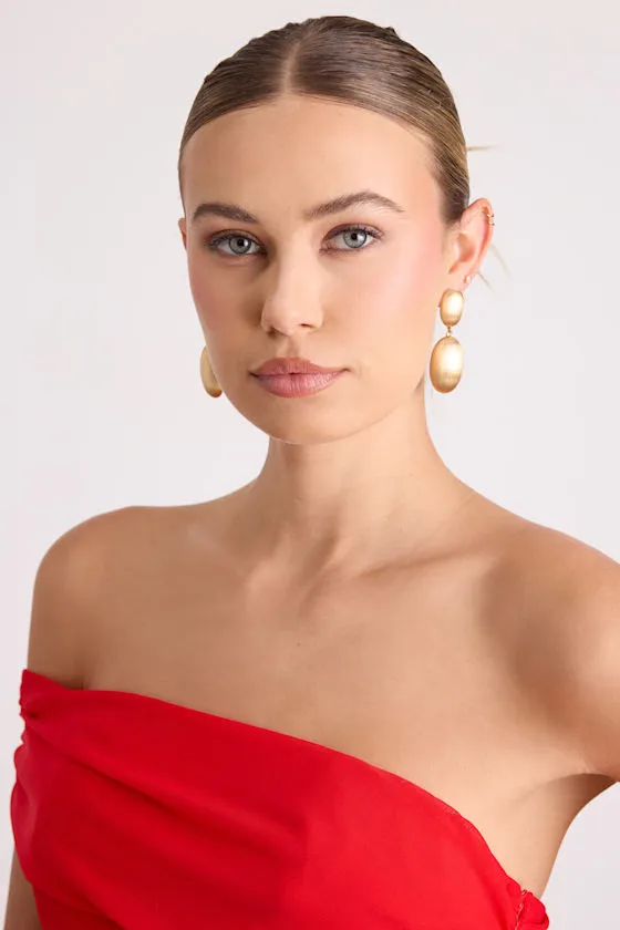 Delle Gold Oval Drop Earrings sold by Lulus product image thumbnail 3