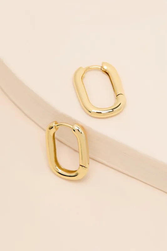 Chain Link Gold Huggie Hoop Earrings sold by Lulus