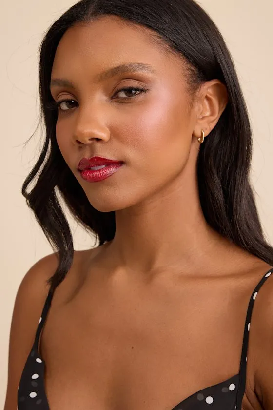 Chain Link Gold Huggie Hoop Earrings sold by Lulus product image thumbnail 2