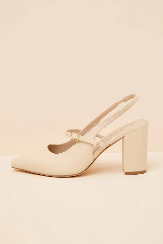 Mattera Bone Pointed-Toe Slingback Pumps sold by Lulus product image thumbnail 2