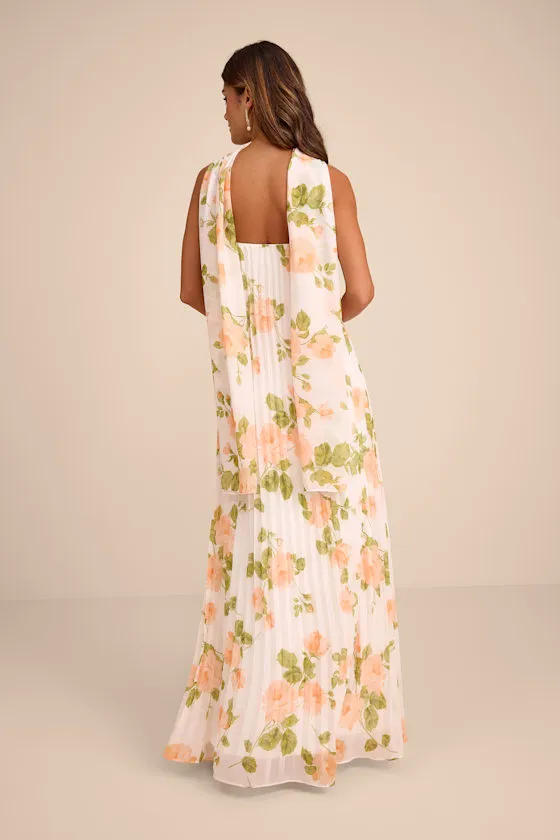 Lael White Floral Pleated Strapless Dress and Scarf Set sold by Lulus product image thumbnail 3