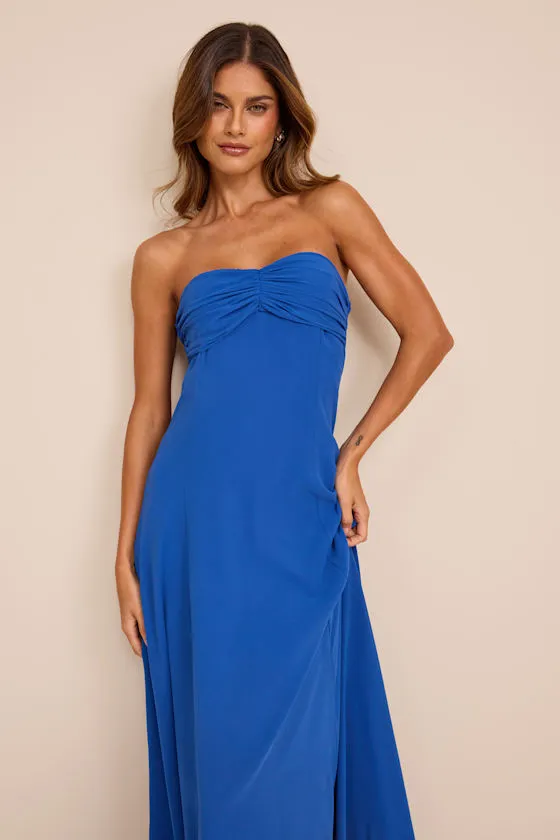 Kamalia Royal Blue Strapless Maxi Dress sold by Lulus product image thumbnail 2