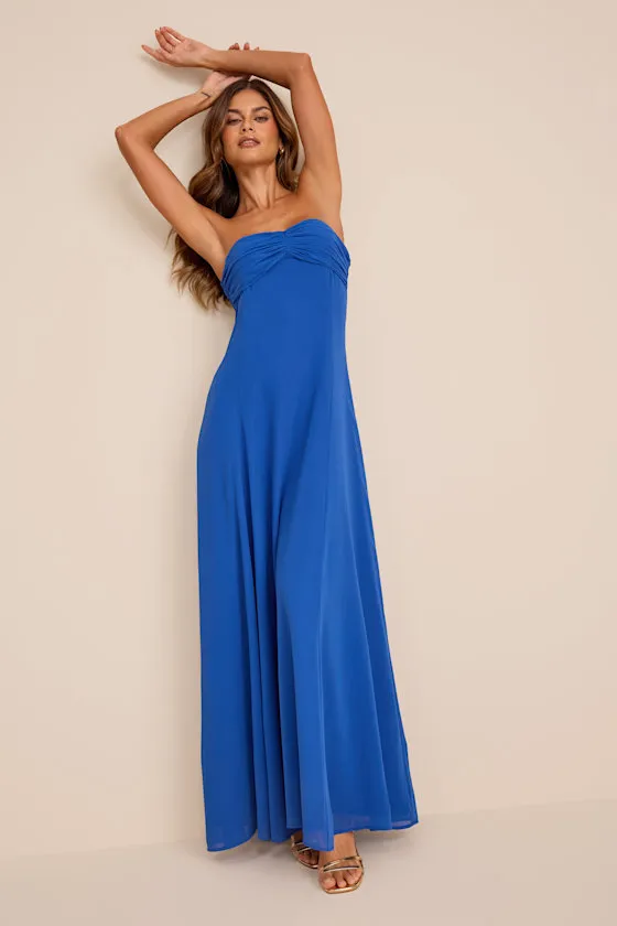 Kamalia Royal Blue Strapless Maxi Dress sold by Lulus product image thumbnail 3