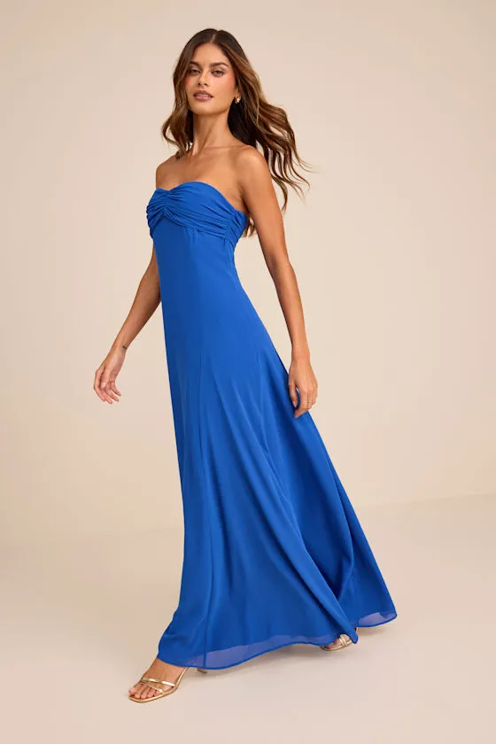 Kamalia Royal Blue Strapless Maxi Dress sold by Lulus product image thumbnail 4