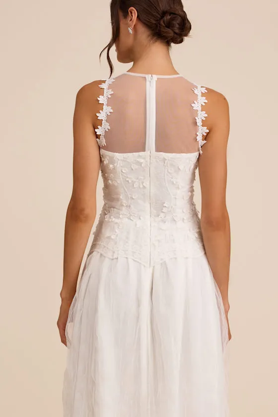 Bina White Embroidered Sleeveless Midi Dress sold by Lulus product image thumbnail 3