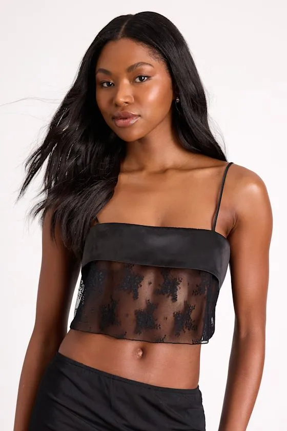 Laurena Black Sheer Lace Two-Piece Lingerie Slip Set sold by Lulus product image thumbnail 3