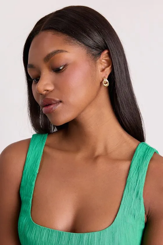 Julianne Gold Doorknocker Earrings sold by Lulus product image thumbnail 2