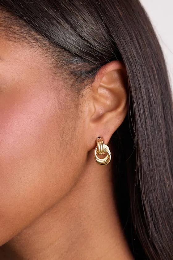 Julianne Gold Doorknocker Earrings sold by Lulus product image thumbnail 4