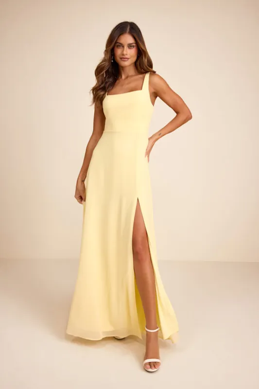 Remarkable Arrival Light Yellow Sleeveless Maxi Dress sold by Lulus