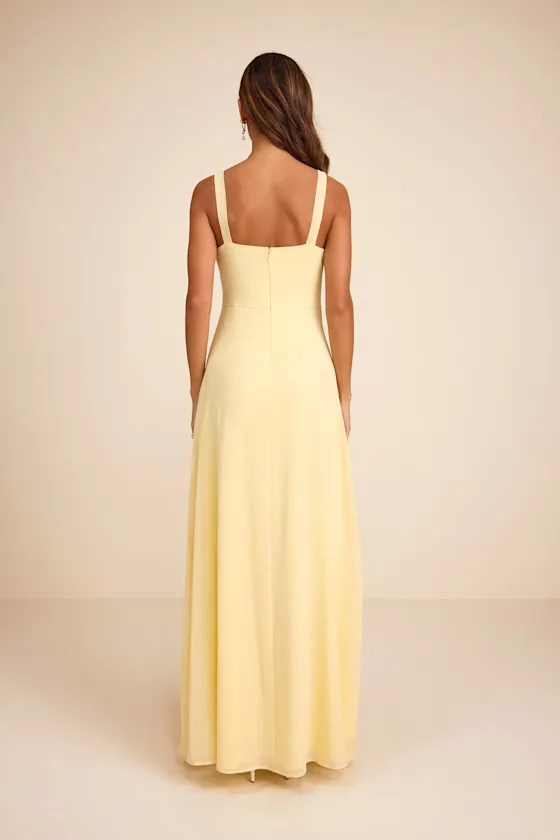 Remarkable Arrival Light Yellow Sleeveless Maxi Dress sold by Lulus product image thumbnail 3