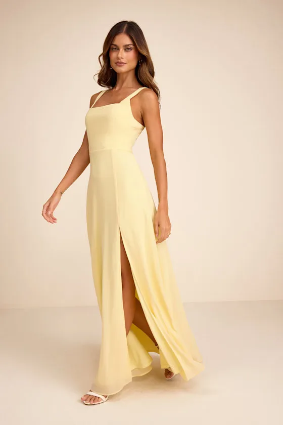 Remarkable Arrival Light Yellow Sleeveless Maxi Dress sold by Lulus product image thumbnail 4