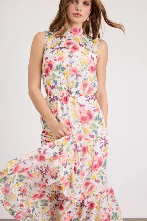 In My Dreams Ivory Multi Floral Print Midi Dress sold by Lulus product image thumbnail 2